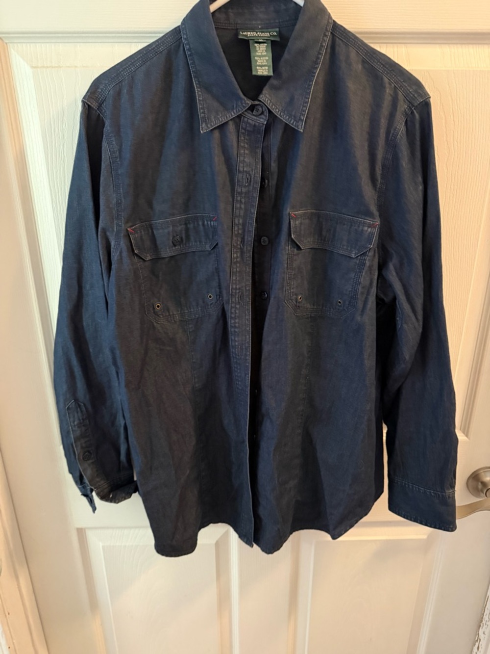 Ralph Lauren Dark Denim Button-Up Top - Picture 3 of 10